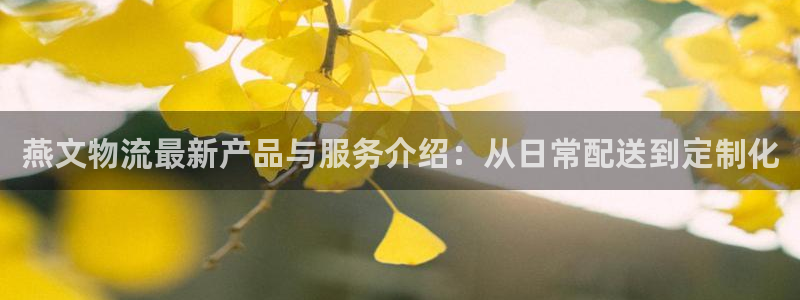 狗子28官网下载多少：燕文物流最新产